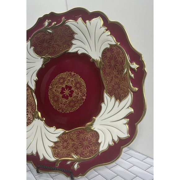 Weimar Katharina Jutta Red/ White Porcelain Cake Stand Made In Germany - Picture 6 of 16
